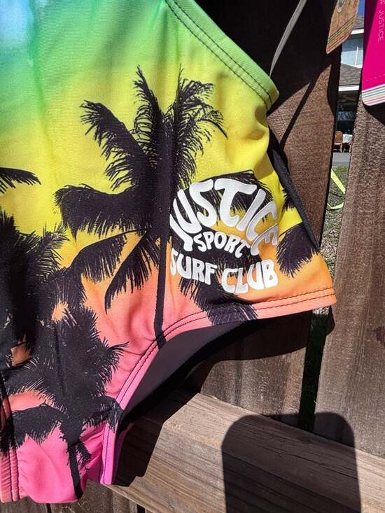 Girls Sport Surf Club One-Shoulder Cut-Out One Piece Swimsuit Size M (10) NWT - Picture 2 of 12